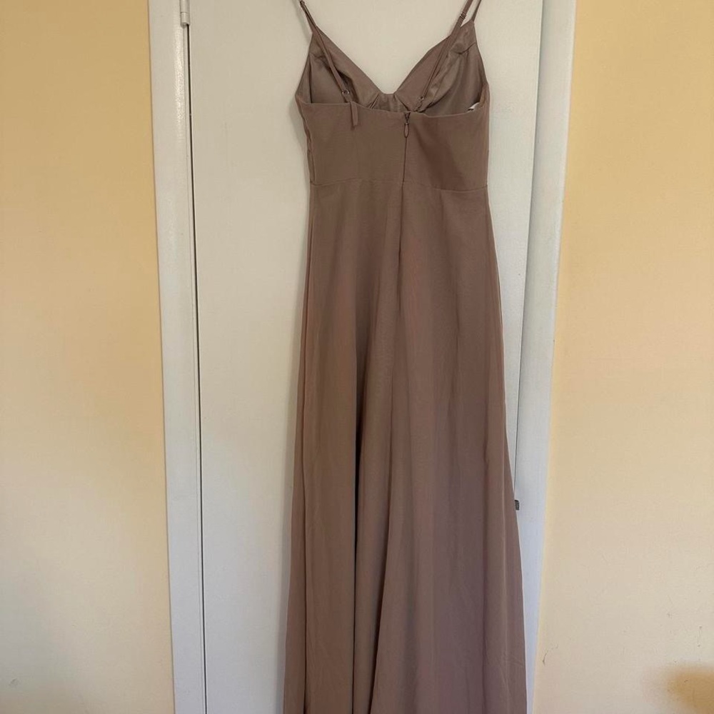 Azazie Strapless Taupe Dress - Picture 2 of 6